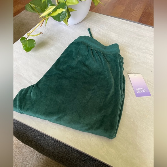 NWT Stars Above Women’s Cozy Green Fleece Lounge Jogger Pants - Picture 4 of 12